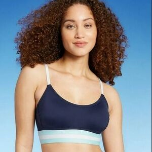 Kona Sol Color block Banded Bralette Bikini Top